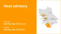 Update: Heat advisory affecting Bay Area inland regions until Saturday evening